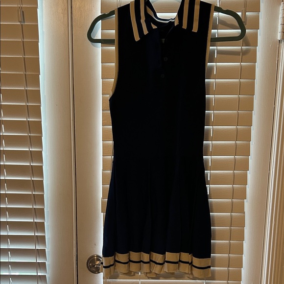 Alexis Navy and Cream Sleeveless Dress tennis style